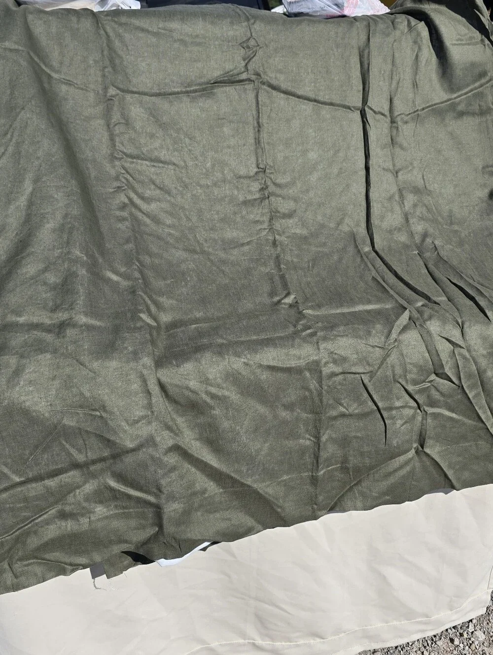 Quince 96x108 European Linen Room Darkening Curtain Panel Hunter Green 96